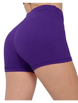 CHRLEISURE Workout Booty Shorts for Women - High Waist Spandex Yoga Soft Bike Shorts