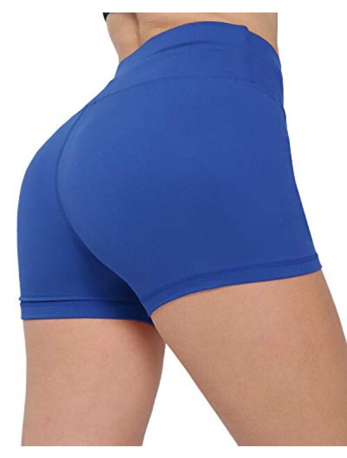 CHRLEISURE Workout Booty Shorts for Women - High Waist Spandex Yoga Soft Bike Shorts