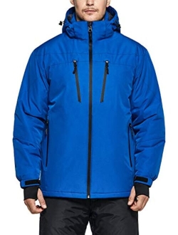 TSLA Men's Winter Ski Jacket, Waterproof Warm Insulated Snow Coats, Cold Weather Windproof Snowboard Jacket with Hood