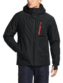 TSLA Men's Winter Ski Jacket, Waterproof Warm Insulated Snow Coats, Cold Weather Windproof Snowboard Jacket with Hood