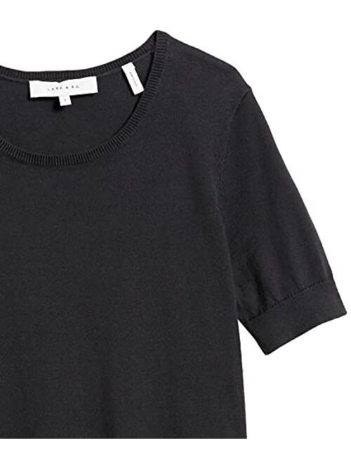 Amazon Brand - Lark & Ro Women's Short Sleeve Crew Neck Pima Cotton Sweater