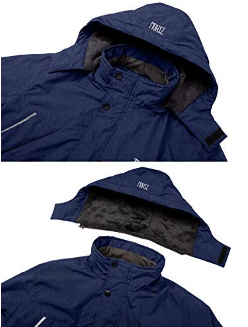 ZSHOW Men's Mountain Ski Jacket Waterproof Fleece Lined Outdoor Snow Coat