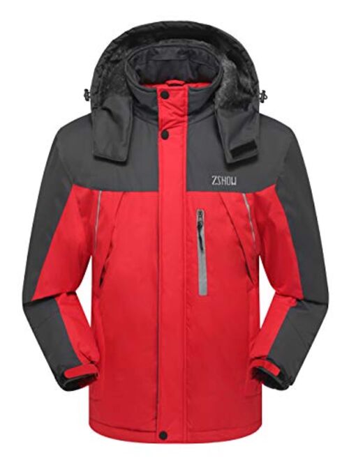 ZSHOW Men's Mountain Ski Jacket Waterproof Fleece Lined Outdoor Snow Coat