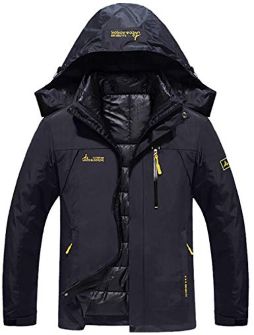 GEMYSE Men's Waterproof 3-in-1 Ski Snow Jacket Puffer Liner Insulated Winter Coat