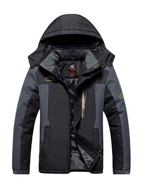 XinYangNi Men's Mountain Waterproof Ski Jacket Windproof Rain Jacket