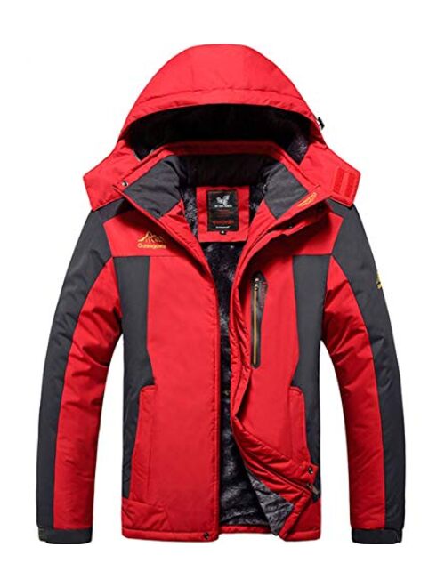 XinYangNi Men's Mountain Waterproof Ski Jacket Windproof Rain Jacket