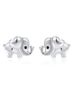 Elephant Earrings Hypoallergenic 925 Sterling Silver Earrings Women NO-Nickel for Sensitive Ears