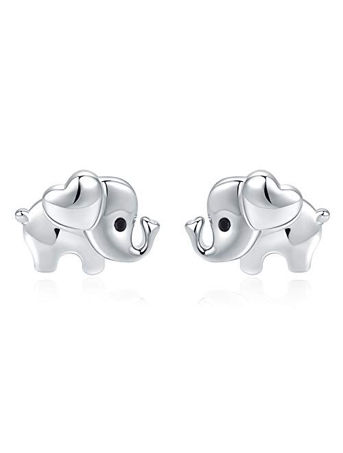 Elephant Earrings Hypoallergenic 925 Sterling Silver Earrings Women NO-Nickel for Sensitive Ears