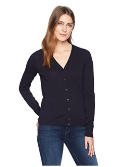 Amazon Brand - Lark & Ro Women's Buttoned Down V-Neck Cardigan Sweater