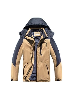 INVACHI Mens Winter Jacket，Waterproof Ski Jacket Winter Windproof Rain Jacket Warm Snow Coats