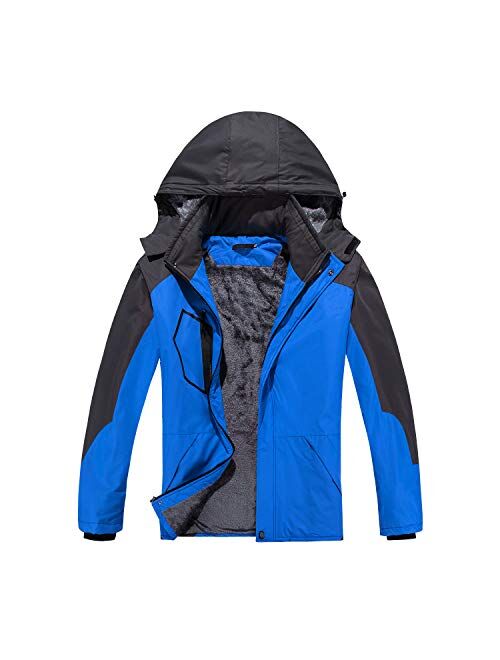 INVACHI Mens Winter Jacket，Waterproof Ski Jacket Winter Windproof Rain Jacket Warm Snow Coats