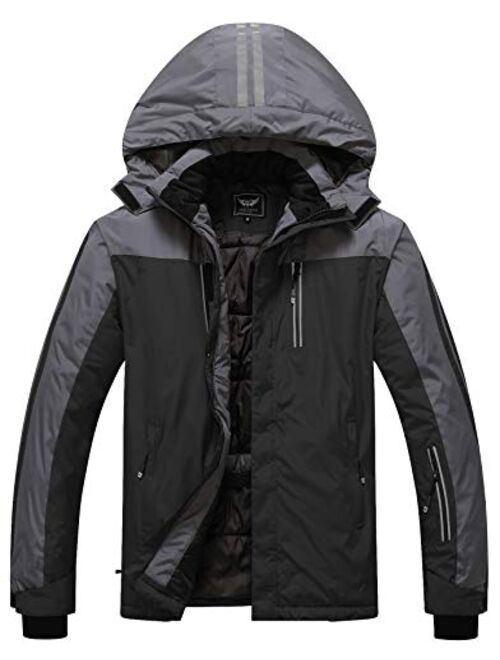 Men's Mountain Waterproof Ski Jacket Winter Warm Snow Coat Windproof Rain Jacket