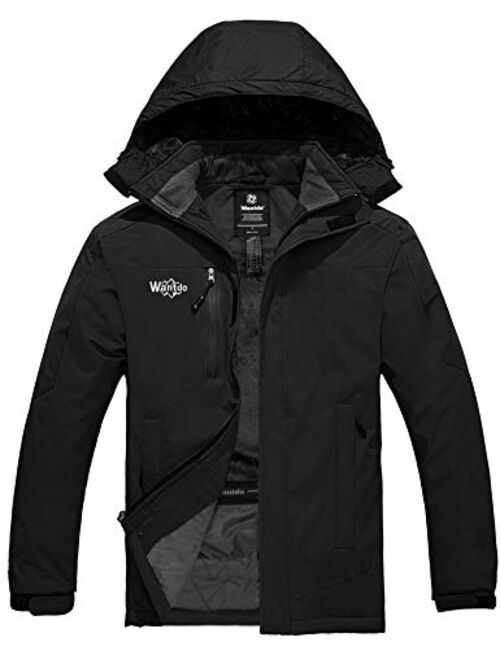 Wantdo Men's Mountain Ski Jacket Waterproof Snowboarding Jackets Warm Winter Snow Coat Outdoor Fleece Raincoats