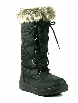 Womens Winter Snow Boots Mid-Calf Water Resistant Outdoor Warm Snow Shoes for Women