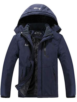 Men's Mountain Waterproof Ski Jacket Windproof Rain Windbreaker Winter Warm Hooded Snow Coat