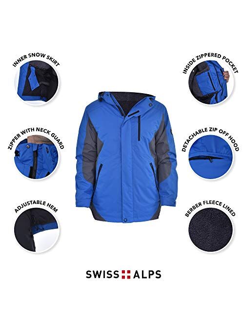 Swiss Alps Mens Insulated Waterproof Performance Winter Ski Jacket Coat