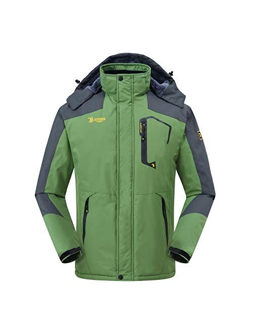 TBMPOY Men's Ski Jacket Hooded Sportswear Windproof Waterproof Windproof Outdoor Rain Jacket