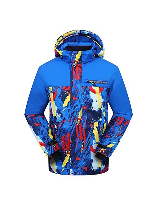 PHIBEE Men's Outdoor Waterproof Windproof Fleece Warm Ski Jacket