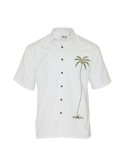 Bamboo Cay Mens Short Sleeve Hawaiian Casual Embroidered Woven Shirts