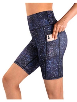 Promover High Waist Yoga Shorts for Women with Pockets Non See-Through Workout Running Pants