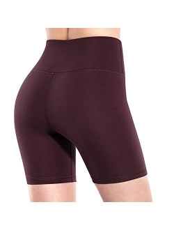 Promover High Waist Yoga Shorts for Women with Pockets Non See-Through Workout Running Pants