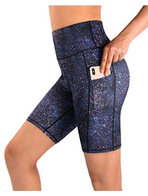 Promover High Waist Yoga Shorts for Women with Pockets Non See-Through Workout Running Pants