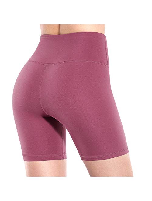 Promover High Waist Yoga Shorts for Women with Pockets Non See-Through Workout Running Pants