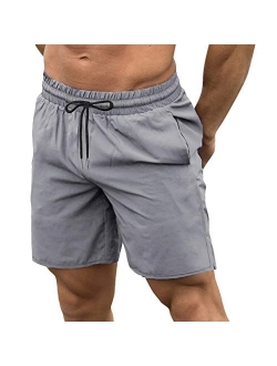 Men's 2 Pack Gym Workout Shorts Quick Dry Bodybuilding Weightlifting Pants Training Running Jogger with Pockets