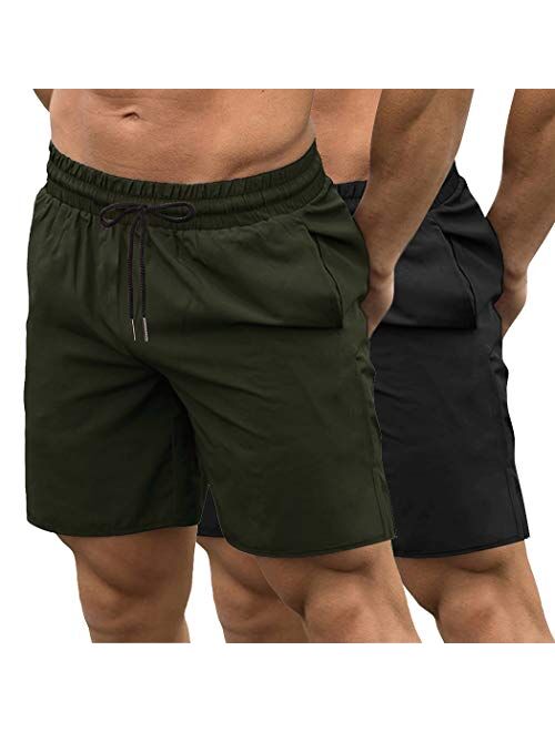 COOFANDY Men's 2 Pack Gym Workout Shorts Quick Dry Bodybuilding Weightlifting Pants Training Running Jogger with Pockets