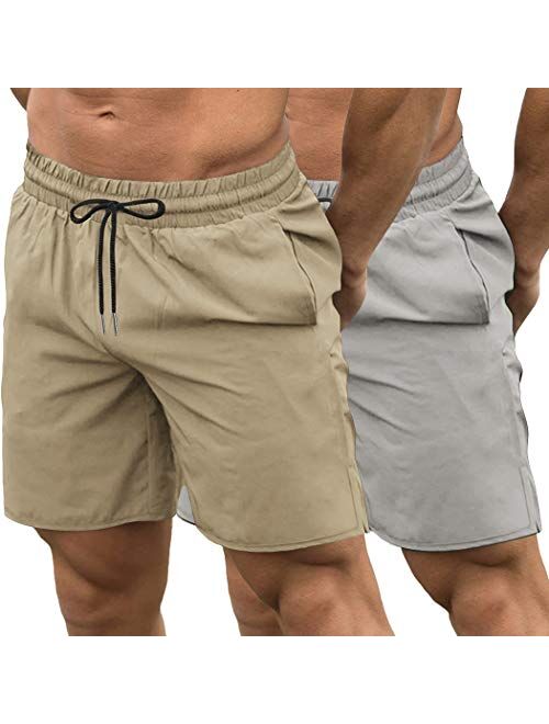 COOFANDY Men's 2 Pack Gym Workout Shorts Quick Dry Bodybuilding Weightlifting Pants Training Running Jogger with Pockets