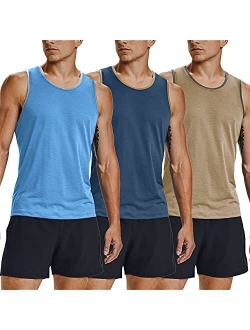 Men's Workout Tank Tops 3 Pack Gym Shirts Muscle Tee Bodybuilding Fitness Sleeveless T Shirts