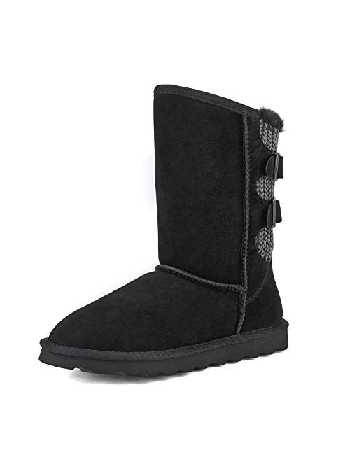 DREAM PAIRS Women's Mid Calf Fashion Winter Snow Boots