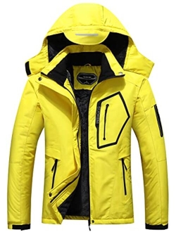 SUOKENI Women's Waterproof Warm Winter Snow Coat Hooded Raincoat Ski Snowboarding Jacket