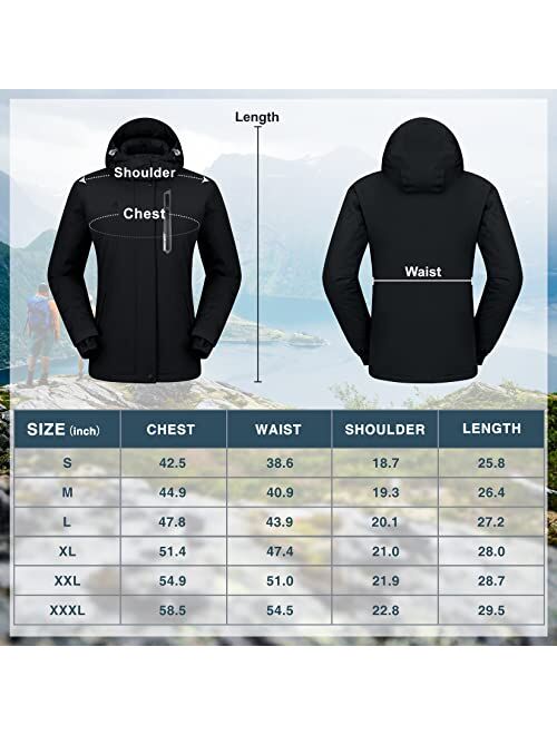 CAMEL CROWN Women’s Mountain Snow Waterproof Ski Jacket Detachable Hood Windproof Fleece Parka Rain Jackt Winter Coat