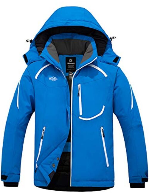 Wantdo Men's Mountain Waterproof Ski Jacket Windproof Rain Jacket Winter Warm Snow Coat