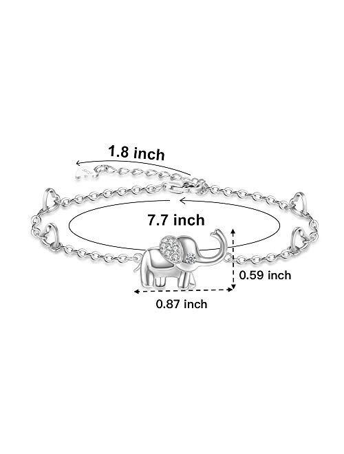 OneSight Elephant Bracelet/Anklets/Necklace/Earring for Women 925 Sterling Silver Elephants Bracelets Jewelry