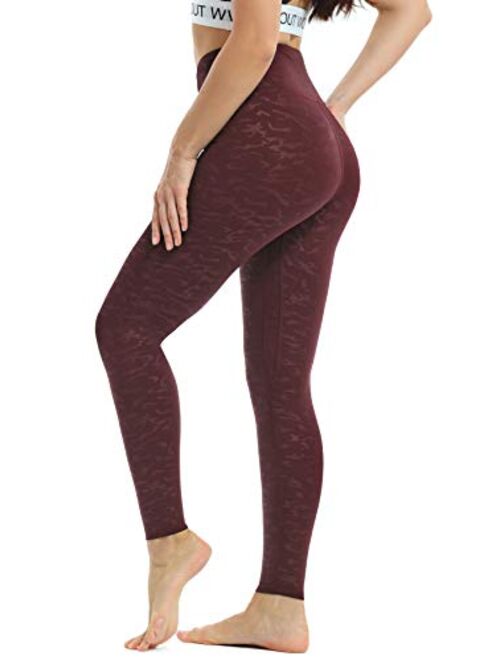 Women's Printed Yoga Pants with 2 Pockets, High Waist Non See-Through Tummy Control 4 Way Stretch Leggings