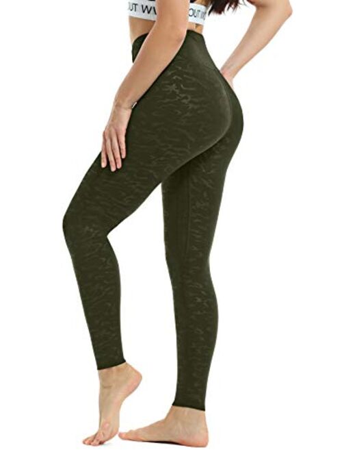 Women's Printed Yoga Pants with 2 Pockets, High Waist Non See-Through Tummy Control 4 Way Stretch Leggings