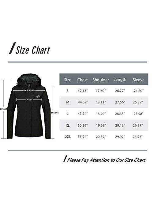 Wantdo Women's 3 in 1 Waterproof Ski Jacket Warm Fleece Winter Snow Coat Rain Jacket