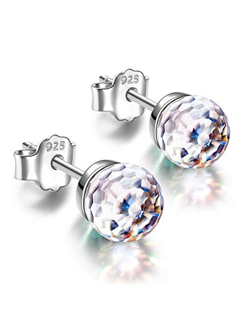 NINASUN Mother's Day Gifts for Mom, Colorful Life, 925 Sterling Silver Stud Earrings Made with Crystals from Austria, Gift with Delicate Jewelry Box, Recommended for Moth