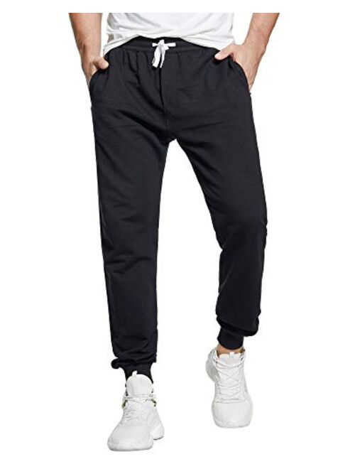 czzstance Men's Sweatpants Cotton Jogger Pants with Pockets Casual Loose Fit Athletic Drawstring Training Pants