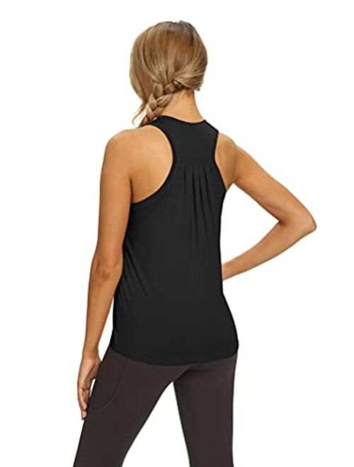 Mippo Workout Tops Flowy Athletic Yoga Shirt Muscle Racerback Tank Top for Women