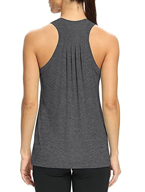 Mippo Workout Tops Flowy Athletic Yoga Shirt Muscle Racerback Tank Top for Women