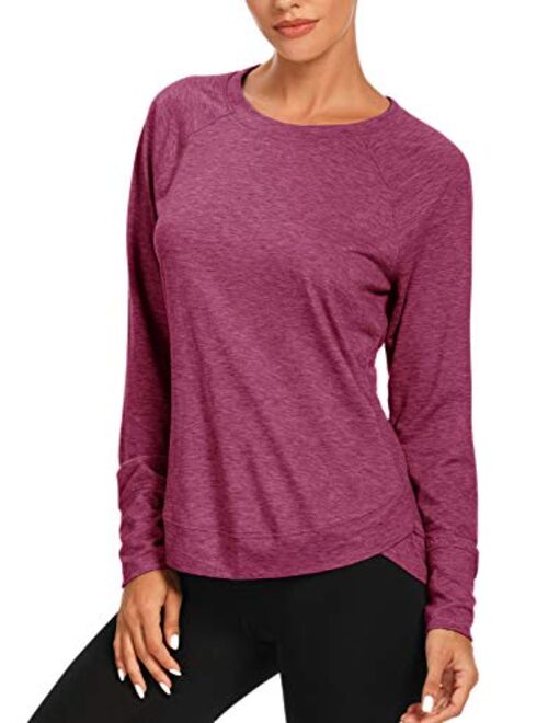 Muzniuer Womens Long Sleeve Workout Shirts-Long Sleeve Shirts for Women Yoga Sports Running Shirt Workout Top