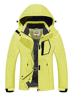 WULFUL Women’s Waterproof Snow Ski Jacket Mountain Windproof Winter Coat with detachable hood