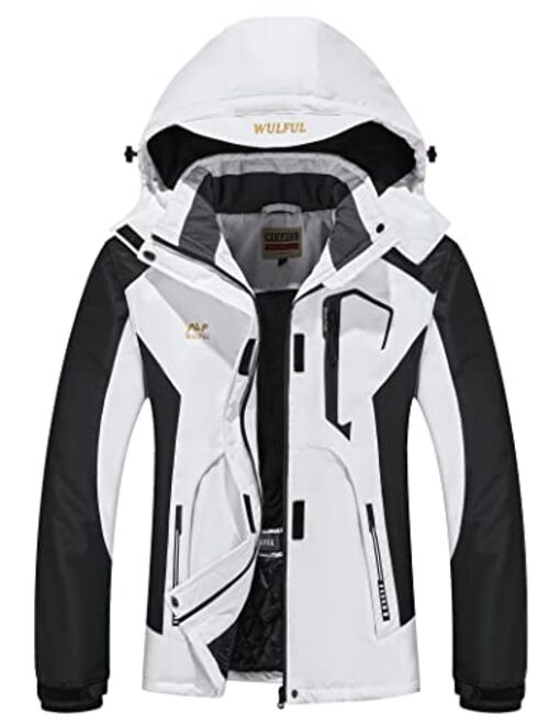 WULFUL Women’s Waterproof Snow Ski Jacket Mountain Windproof Winter Coat with detachable hood