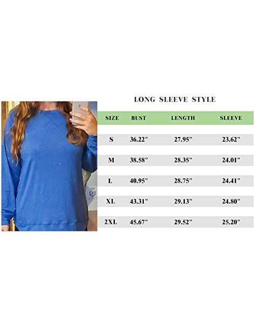 TEMOFON Women's Tops Long Sleeve Crew Neck Top Casual Loose Soft Blouse Tunic T-Shirts S-2XL