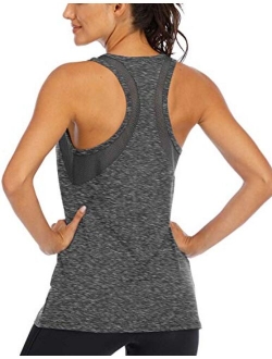 ICTIVE Womens Sleeveless Workout Tank Tops for Women Breathable Mesh Backless Tank Running Tops