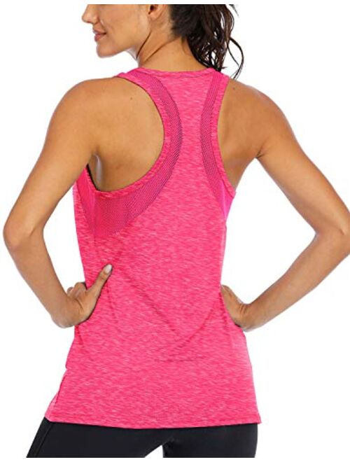 ICTIVE Womens Sleeveless Workout Tank Tops for Women Breathable Mesh Backless Tank Running Tops