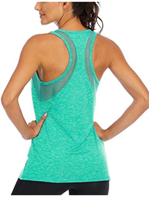 ICTIVE Womens Sleeveless Workout Tank Tops for Women Breathable Mesh Backless Tank Running Tops